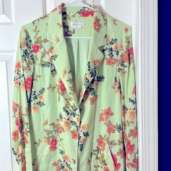 Women’s Lovers and Friends Mint Green Floral Tuxedo Blazer Dress Size Small - Picture 3 of 8
